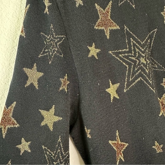 SAINT LAURENT Black Over-Sized Cardigan with Gold Star Details SZ M - Picture 4 of 9